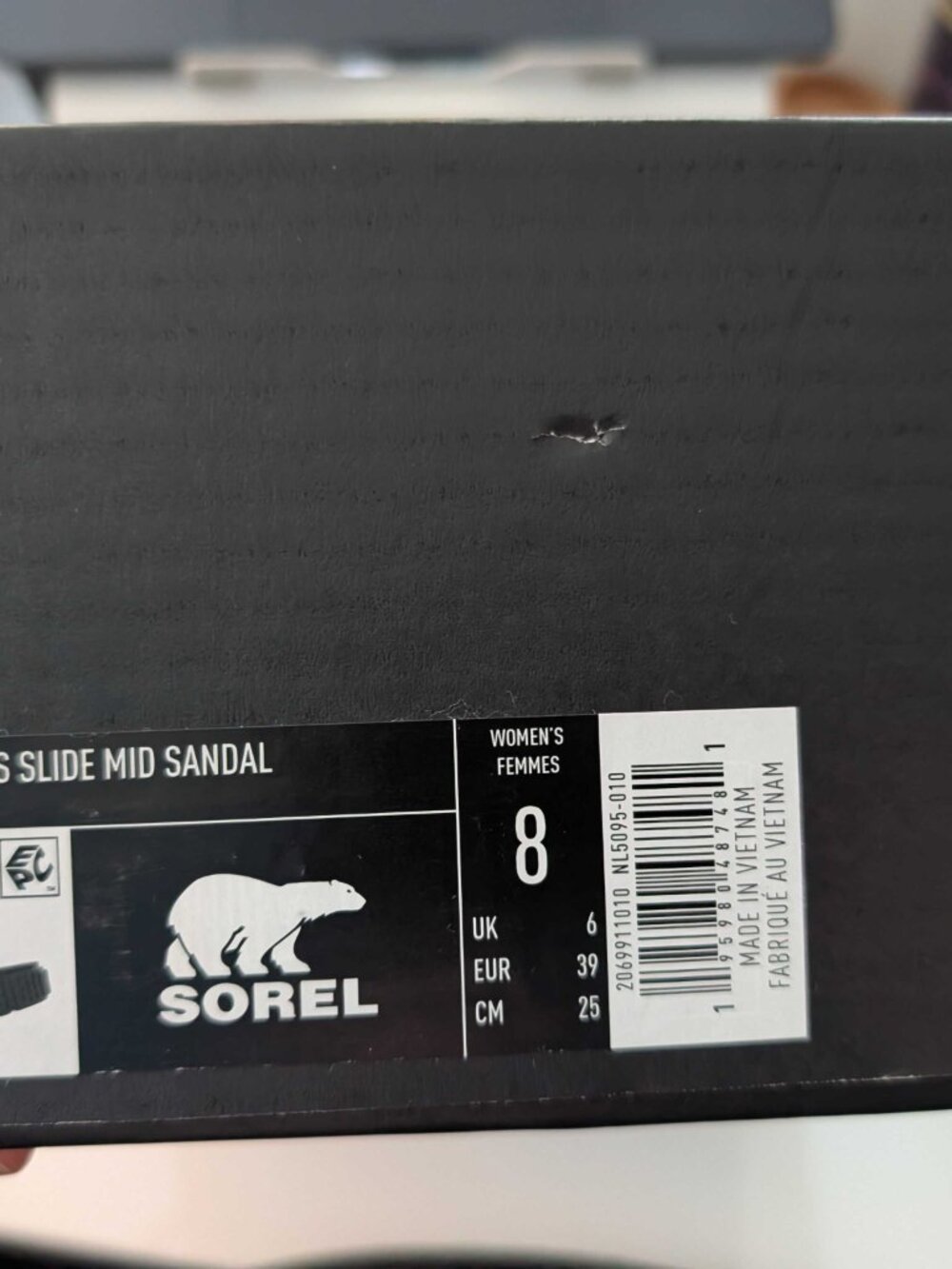 SOREL ONA Streetworks Mid Sandals NIB Platform Leather Slides Women’s 8 Black - Picture 11 of 11